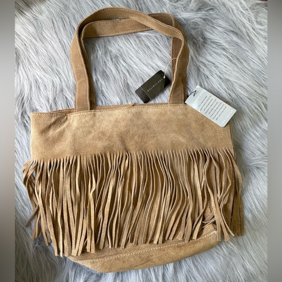 The Limited Handbags - NWT The Limited Tan Fringe Suede purse.